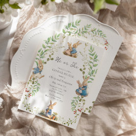 Peter the Rabbit Botanical Gender Reveal Kaart