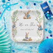 Peter the Rabbit Botanical Gender Reveal Papieren Bordje (Feest)