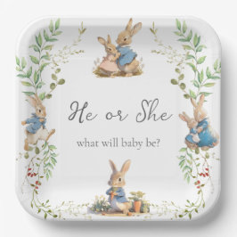Peter the Rabbit Botanical Gender Reveal Papieren Bordje