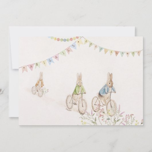 Peter the Rabbit Bunny Gender Neutral Books Baby Bedankkaart (Achterkant)