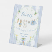 Peter the Rabbit Clothesline Baby shower Favoriet Reclamebord Met Voetstuk (Voorkant)