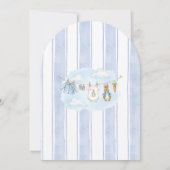 Peter the Rabbit Clothesline Baby shower Kaart (Achterkant)