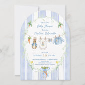 Peter the Rabbit Clothesline Baby shower Kaart (Voorkant)