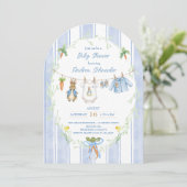 Peter the Rabbit Clothesline Baby shower Kaart (Staand voorkant)