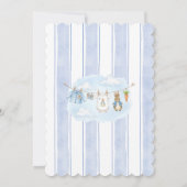 Peter the Rabbit Clothesline Baby shower Kaart (Achterkant)