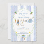 Peter the Rabbit Clothesline Baby shower Kaart (Voorkant)