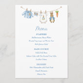 Peter the Rabbit Clothesline Baby Shower  Menu (Voorkant)