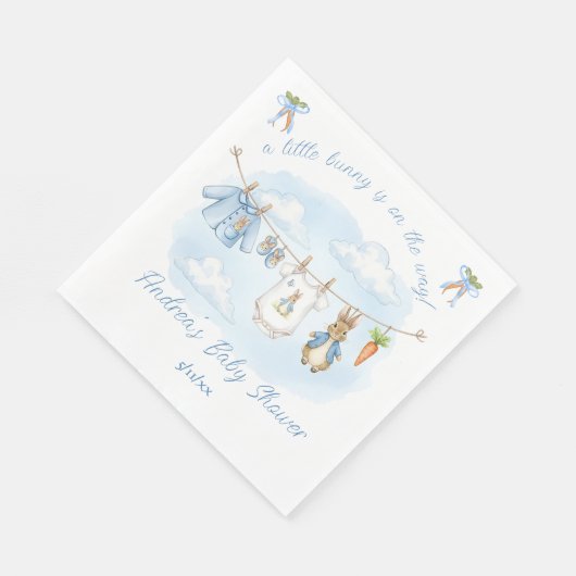 Peter the Rabbit Clothesline Baby Shower Napkins Servet (Hoek)
