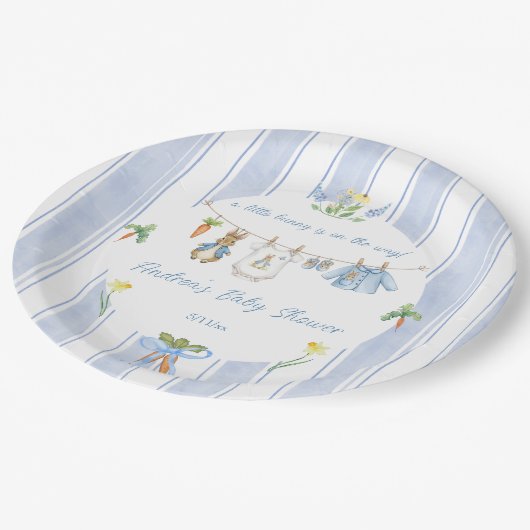 Peter the Rabbit Clothesline Baby shower Papieren Bordje (Gekanteld)