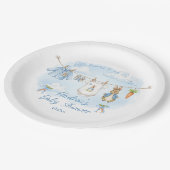 Peter the Rabbit Clothesline Baby Shower  Papieren Bordje (Gekanteld)