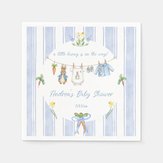 Peter the Rabbit Clothesline Baby Shower Servet (Voorkant)