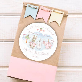 Peter the Rabbit Clothesline Baby Shower Thank You Ronde Sticker