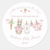 Peter the Rabbit Clothesline Baby Shower Thank You Ronde Sticker (Voorkant)