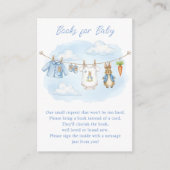 Peter the Rabbit Clothesline Shower Book Request Informatiekaartje (Voorkant)