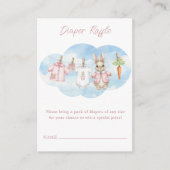 Peter the Rabbit Clothesline Shower Diaper Raffle Informatiekaartje (Voorkant)