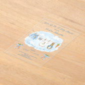 Peter the Rabbit Cute Clothesline Baby Shower Acryl Uitnodigingen (Laagn)