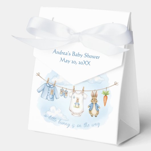 Peter the Rabbit Cute Clothesline Baby Shower   Bedankdoosjes (Voorkant)