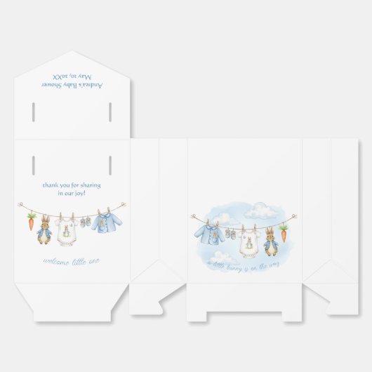 Peter the Rabbit Cute Clothesline Baby Shower Bedankdoosjes (Ongevouwen)