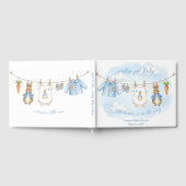 Peter the Rabbit Cute Clothesline Baby Shower Gastenboek (Volledig)