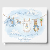 Peter the Rabbit Cute Clothesline Baby Shower Gastenboek (Voorkant)