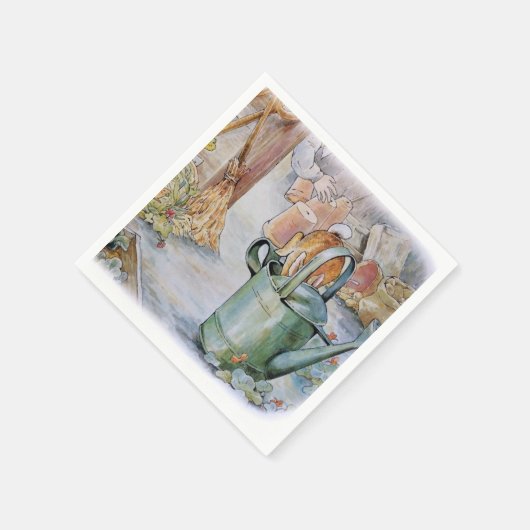 Peter the Rabbit die in een watering springt Servet (Hoek)