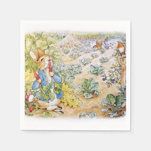 Peter the Rabbit Eating Carrots Servet (Voorkant)