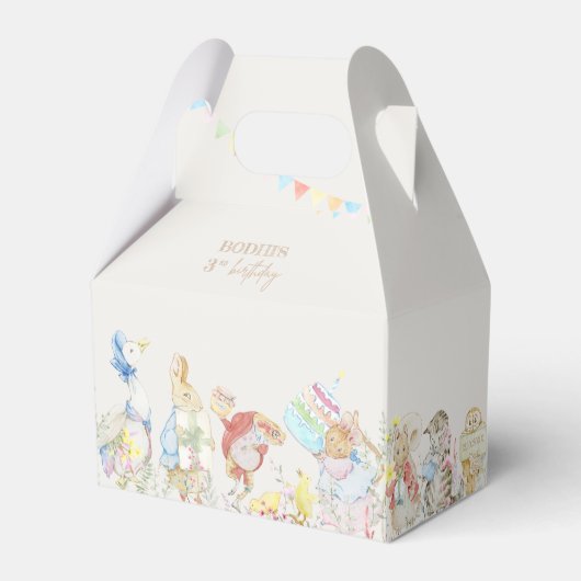 Peter the Rabbit First Birthday Bedankdoosjes (Voorkant Zijde)