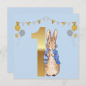 Peter the Rabbit First Birthday Bedankkaart (Voorkant / Achterkant)