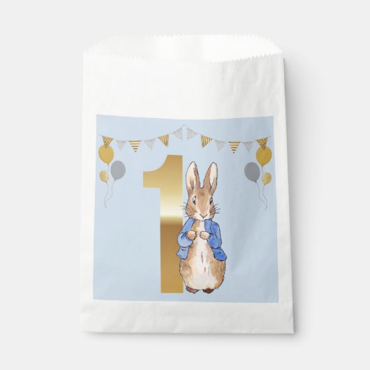 Peter the Rabbit First Birthday Bedankzakje (Voorkant)