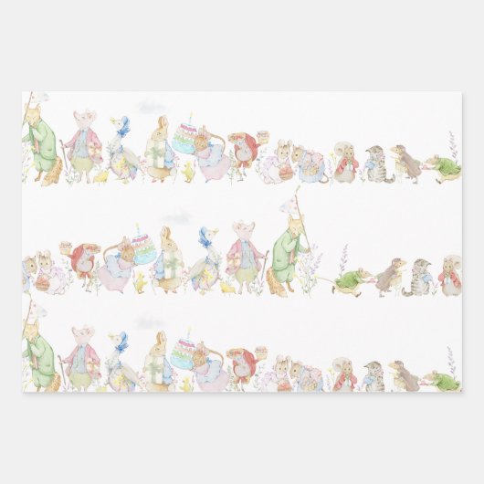 Peter the Rabbit First Birthday Inpakpapier Vel (Voorkant 3)