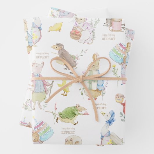 Peter the Rabbit First Birthday Inpakpapier Vel (In situ)