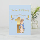 Peter the Rabbit First Birthday Kaart (Staand voorkant)