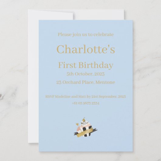 Peter the Rabbit First Birthday Kaart (Achterkant)