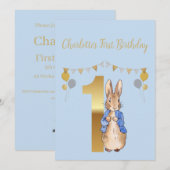 Peter the Rabbit First Birthday Kaart (Voorkant / Achterkant)