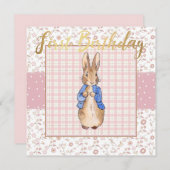 Peter the Rabbit First Birthday Kaart (Voorkant / Achterkant)