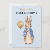 Peter the Rabbit First Birthday Kaart (Voorkant)