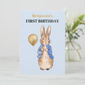 Peter the Rabbit First Birthday Kaart (Staand voorkant)