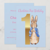 Peter the Rabbit First Birthday Kaart (Voorkant / Achterkant)