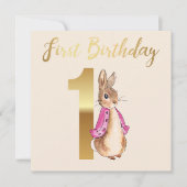 Peter the Rabbit First Birthday Kaart (Voorkant)