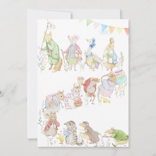 Peter the Rabbit First Birthday Kaart (Achterkant)