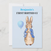 Peter the Rabbit First Birthday Kaart (Voorkant)