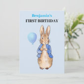 Peter the Rabbit First Birthday Kaart (Staand voorkant)