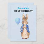 Peter the Rabbit First Birthday Kaart (Voorkant / Achterkant)