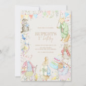 Peter the Rabbit First Birthday Kaart (Voorkant)