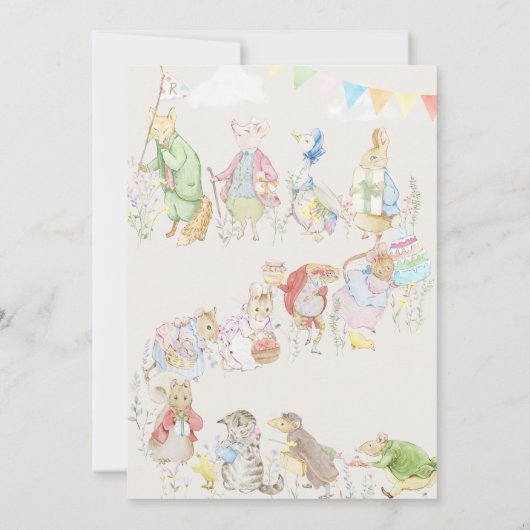 Peter the Rabbit First Birthday Kaart (Achterkant)