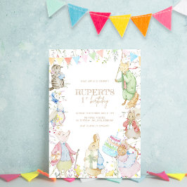 Peter the Rabbit First Birthday Kaart