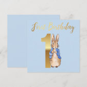 Peter the Rabbit First Birthday Kaart (Voorkant / Achterkant)
