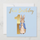 Peter the Rabbit First Birthday Kaart (Voorkant)