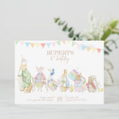 Peter the Rabbit First Birthday Kaart (Staand voorkant)