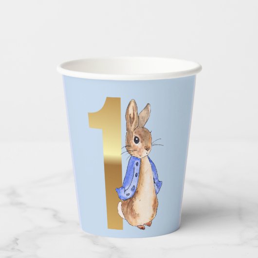 Peter the Rabbit First Birthday Papieren Bekers (Achterkant)